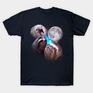 Three Sloths Howl at the Moon T-Shirt